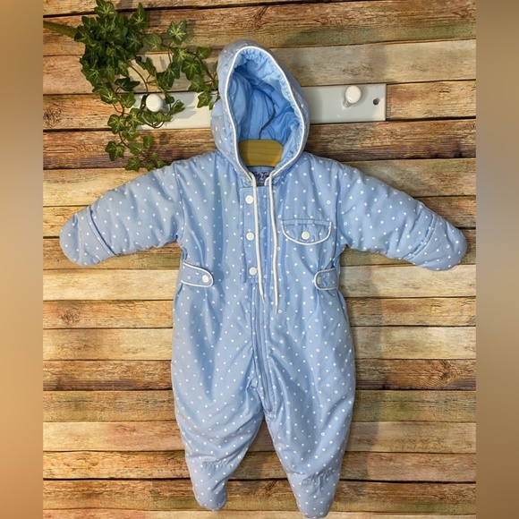 Infant Boy Snowsuit Vintage Windy Trails Baby Pram - Picture 1 of 7
